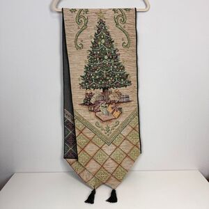 Chenille Christmas Tree Table Runner 13x69